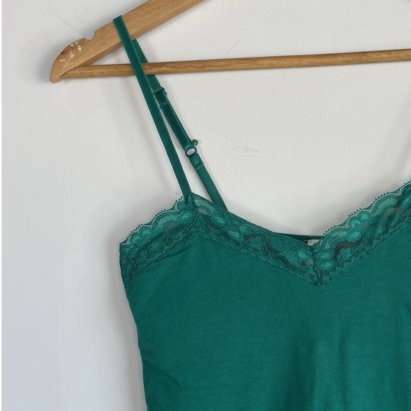 Womens Y2K Lace Trim Cami Tank Top Size M Longline Coquette - Picture 4 of 9